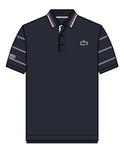 Lacoste Mens Ribbed Collar Polo- Navy/Blue/Red/WhiteNew