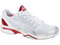 Asics Mens GEL-Solution Speed Tennis Shoes- White/F1 Red