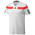 [pre-order] Adidas Mens AdiPower Barricade Crew Tee- White/Hi-Res-Red/Black