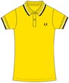 Fred Perry Womens Classic Fred Perry Polo Shirt-Yellow/White/Navy