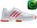Adidas Womens adiPower Barricade 7.0 Tennis Shoes- Grey/Red