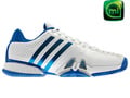  Adidas Mens adipower Barricade Tennis Shoes - Running White / Prime Blue / Mettalic Silver
