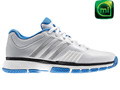 Adidas Womens adiPower Barricade 7.0 Tennis Shoes- White/Metallic Silver/Fresh Blue