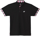 Yonex Mens Plaid Trim Polo- Black/Red