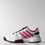 Adidas Girls Barricade Team 3 XJ Tennis Shoes - White/Bold Pink - thumbnail image 1