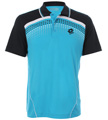 Lotto Mens Graphic Line Spot Polo- Cyan/Dark-Navy