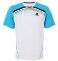Lotto Mens Graphic Line Spot T-Shirt- White/Cyan