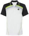 Lotto Mens Graphic Line Spot Polo- White/Dark-Navy/Clover