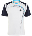 Lotto Mens Trail T-Shirt- White/Deep-Navy/Cyan