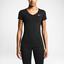 Nike Womens Pro Fitted Short-Sleeve V-Neck Shirt - Black - thumbnail image 3