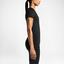 Nike Womens Pro Fitted Short-Sleeve V-Neck Shirt - Black - thumbnail image 4