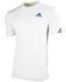 Adidas Mens adiZero Feather Wimby Tee- White/Sharp Blue