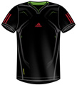 Adidas Boys Barricade Tee- Black/Red/Intense Green