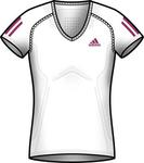 Adidas Girls Comp Tee SS10- White/Magenta