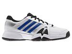 Adidas Mens Barricade Team 3 Tennis Shoes - White/Blue/Silver - thumbnail image 1