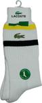 Lacoste Stripe Socks- White/Black/Turquoise