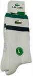 Lacoste Stripe Socks- White/Black/Turquoise