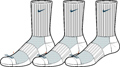 Nike Dri-Fit Half-Cushion Crew 3PPK- White