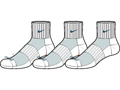 Nike Quarter Training Socks (3 Pairs)- White/Grey