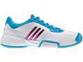 Adidas Womens Barricade Team Tennis Shoes- White/Intense Pink/Intense Blue