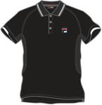 Fila Mens Degas Classic Polo- Black/Silver