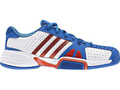 Adidas Kids Barricade Team 2 xJ Junior Tennis Shoes - White/Prime Blue/High Energy