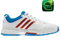 Adidas Womens adiPower Barricade 7.0 Tennis Shoes- White/Bright Blue/Core Energy