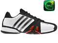 Adidas Mens adiPower Barricade 7.0 Tennis Shoes- White/Black/Iron