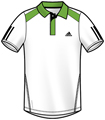 Adidas Boys Barricade Polo- White/Intense Green