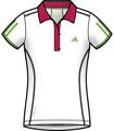 Adidas Girls Barricade Capsleeve Polo- White/Fresh Pink