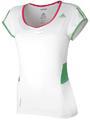  Adidas Womens Barricade Capsleeve Top- White/Fresh Pink/Intense Green