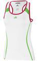 Adidas Womens Barricade Tank- White/Fresh Pink/Intense Green