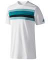 Adidas Mens adiPure Henley Tee- White/Craft Emerald