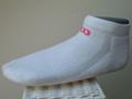 Wilson Womens 3PP Liner (Ankle) Tennis Socks- White with Red/Pink/Grey Logo
