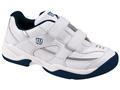 Wilson Advantage Court IV Velcro Junior Tennis Shoes- White/Navy