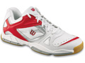 Wilson Mens Court Challenge Squash/Badminton Shoes- White/Red