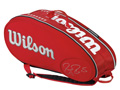 Wilson Federer Moulded Tour 9 Pack Bag - Red/White (Thermoguard)