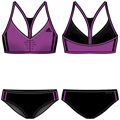 Adidas Womens 2 Piece Swimsuit with Infinitex- Purple/Black