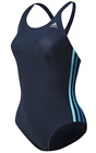Adidas Womens Authentic One-piece Swimsuit with Infinitex- Black/Blue