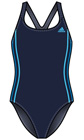 Adidas Girls Authentic One-piece Swimsuit with Infinitex- Navy/Blue