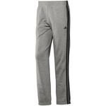 Adidas Mens Essential 3S Sweat Pant - Grey/Black (Ribbed Hems) - thumbnail image 1