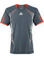 Adidas Mens adiPower Crew Tee- Dark Onix/High-Energy