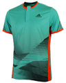 Adidas Mens adiZero Theme Polo- Ultra Green/High Energy