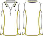 Fred Perry Girls Performance Sleeveless Shirt- White/Yellow