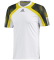  Adidas Mens Semi Fit Crew Tee - White / Vivid Yellow