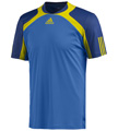Adidas Mens Barricade Crew Tee - Prime Blue /  Vivid Yellow