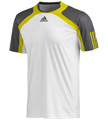 Adidas Mens Barricade Crew Tee - White / Vivid Yellow