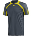  Adidas Mens Barricade Crew Tee - Dark Onix / Vivid Yellow