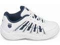 K-Swiss Boys Optim II Carpet Tennis Shoes White/Navy (Size 3-5.5)