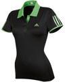 Adidas Womens Barricade Capsleeve Polo- Black/Intense Green